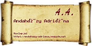 Andaházy Adriána névjegykártya